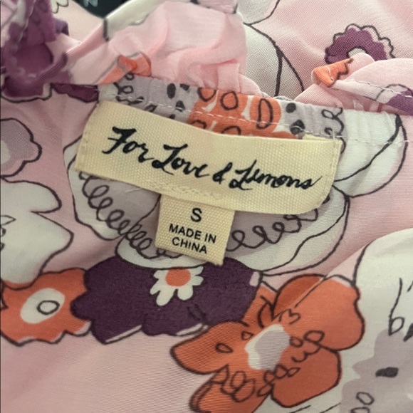 For Love & Lemons Magnolia Floral Mini Dress Cottage Core Retro 70s Size Small - Picture 14 of 16